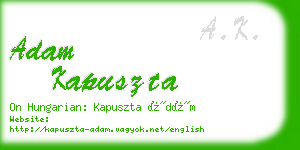 adam kapuszta business card